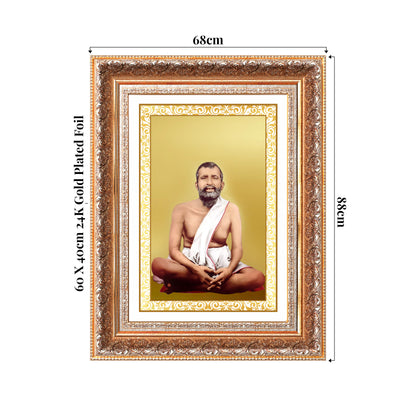 Sri Ramakrishna Paramahamsa | Enlightened Mystic of Bhakti & Vedanta Wall Photo Frame in 24K Gold Plated Foil