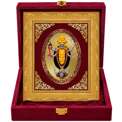 24K Gold-Plated Maa Kali Frame | Premium Gift Box | 21.5x17.5 CM