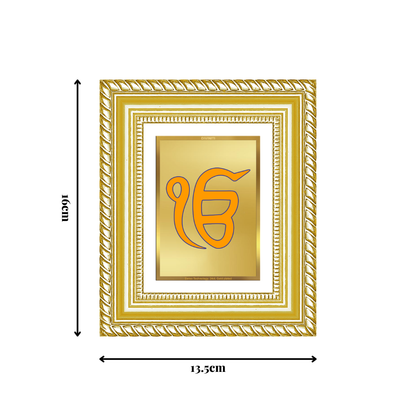 Diviniti 24K Gold Plated Ik Omkar Divine Table Top Frame for Home Mandir & Office Decor | Luxury Spiritual Gift