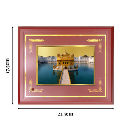 Sachkhand Shri Darbar Sahib Ji | Golden Temple | Sacred Sikh Shrine Wall and Tabletop Photo Frame in 24K Gold Plated Foil