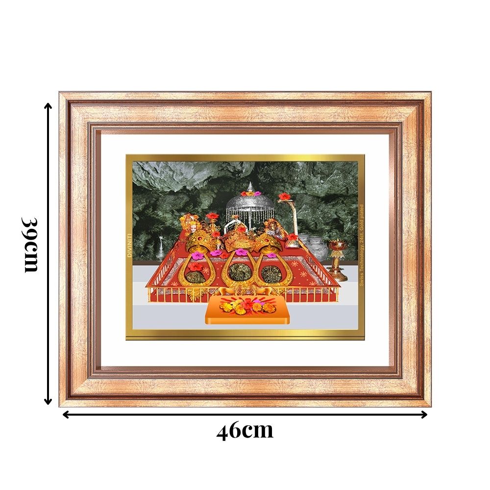 Diviniti 24K Gold Plated Mata Ka Darbar (Classic) Divine Wall Frame for Home Mandir & Office Decor | Luxury Spiritual Gift