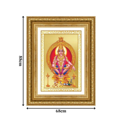 Diviniti 24K Gold Plated Ayyappan Divine Wall Frame for Home Mandir & Office Decor | Luxury Spiritual Gift