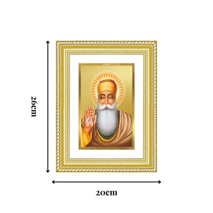 Diviniti 24K Gold Plated Guru Nanak Dev Ji (Classic) Sacred Sikh Wall Frame for Home Decor & Office Ambiance | Premium Spiritual Gift