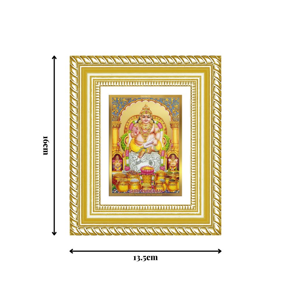 Diviniti 24K Gold Plated Kuber Divine Table Top Frame for Home Mandir & Office Decor | Luxury Spiritual Gift