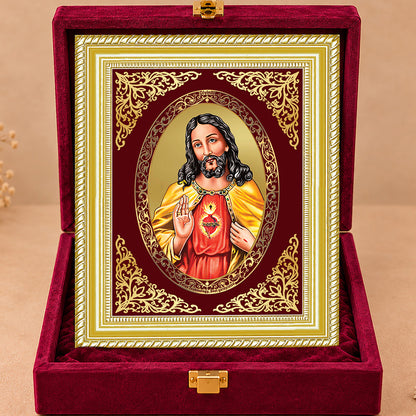 24K Gold-Plated Jesus Christ Frame | Premium Gift Box | 27x35 CM