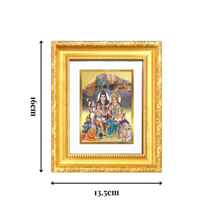 Diviniti 24K Gold Plated Shiv Parivar |Divine Table Top Frame for Home Mandir & Office Decor | Luxury Spiritual Gift