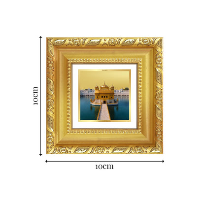 Diviniti Sachkhand Shri Darbar Sahib (Golden Temple) Tabletop Photo Frame in 24K Gold Plated Foil – Peace, Faith & Divine Harmony – DG103S1A (10x10 CM)