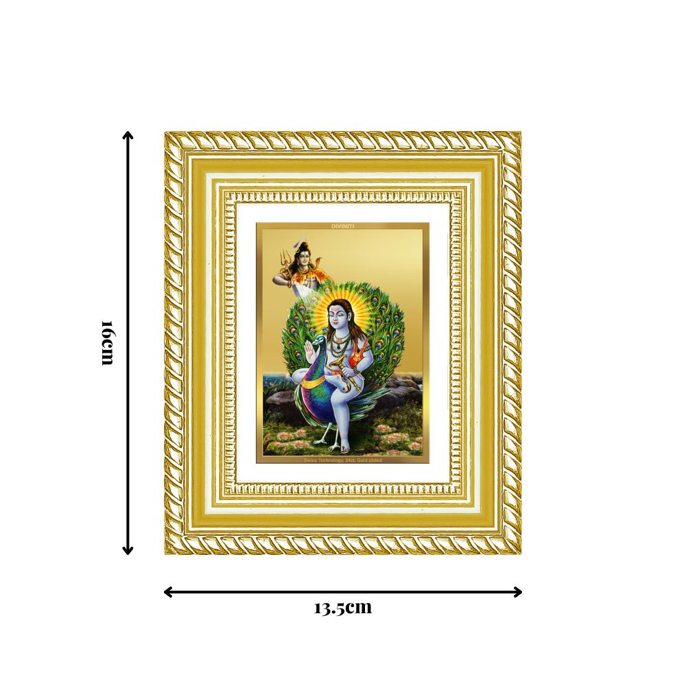 Diviniti 24K Gold Plated Baba Balak Nath Divine Table Top Frame for Home Mandir & Office Decor | Luxury Spiritual Gift