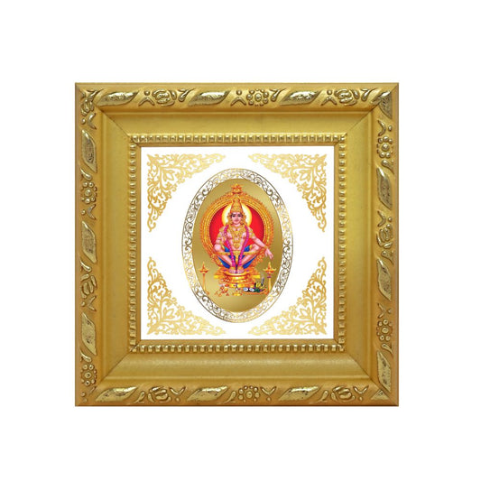 Lord Ayyappan | Divine Protector Royal Tabletop Photo Frame in 24K Gold Plated Foil