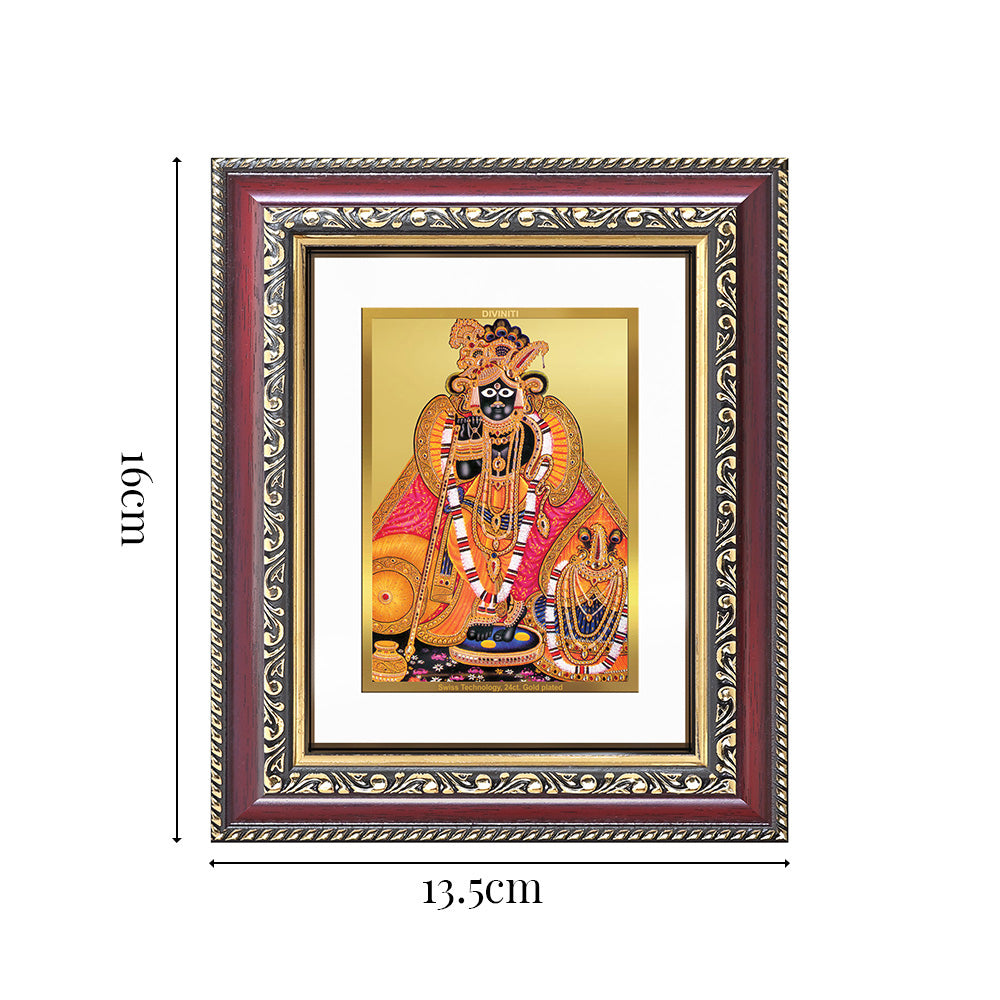 Diviniti 24K Gold Plated Banke Bihari Ji (Classic) Divine Table Top Frame for Home Mandir & Office Decor | Luxury Spiritual Gift