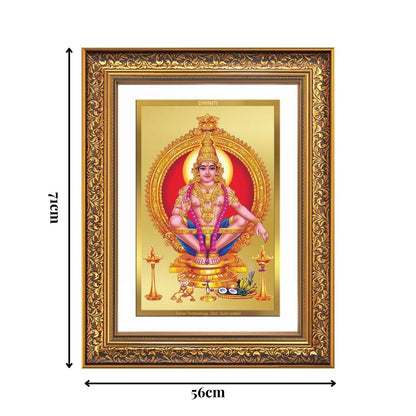 Diviniti 24K Gold Plated Ayyappan Divine Wall Frame for Home Mandir & Office Decor | Luxury Spiritual Gift
