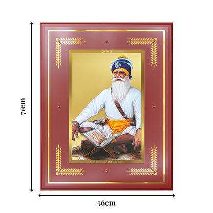 Baba Deep Singh Ji Wall Photo Frame in 24K Gold Plated Foil | Courage, Sacrifice & Divine Strength
