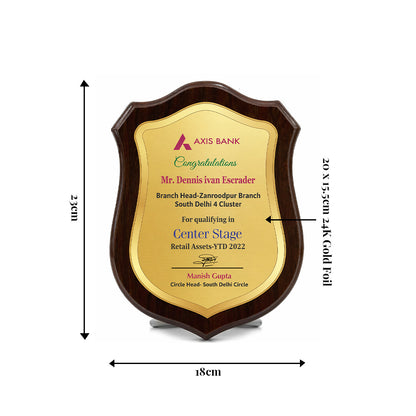 Diviniti Customized MDF Memento with Matter Printed on 24K Gold Plated Foil | Luxury Personalized Award | Premium Corporate Gift Plaque