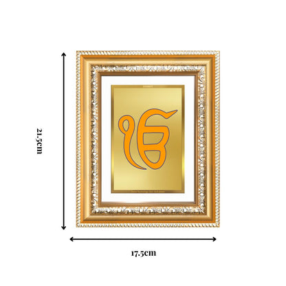 Diviniti 24K Gold Plated Ik Omkar (Classic) Divine Wall and Table Top Frame for Home Mandir & Office Decor | Luxury Spiritual Gift