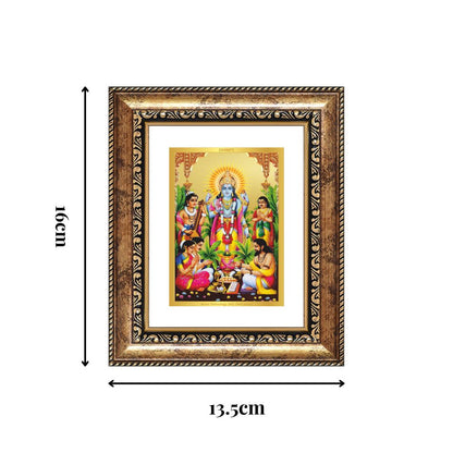 Diviniti 24K Gold Plated Satyanarayan Divine Table Top Frame for Home Mandir & Office Decor | Luxury Spiritual Gift