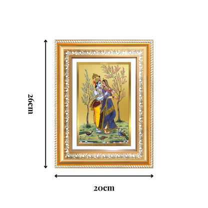 Diviniti 24K Gold Plated Radha Krishna (Classic) Divine Wall Frame for Home Mandir & Office Decor | Luxury Spiritual Gift