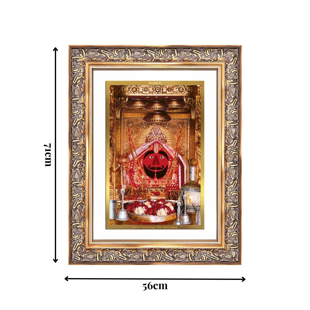 Diviniti 24K Gold Plated Salasar Balaji (Classic) Divine Wall Frame for Home Mandir & Office Decor | Luxury Spiritual Gift