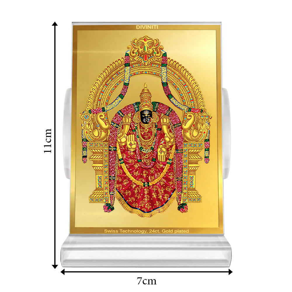 Padmavathi | Divine Goddess Padmavathi Car Dashboard & Tabletop Photo Frame in 24K Gold Plated Foil