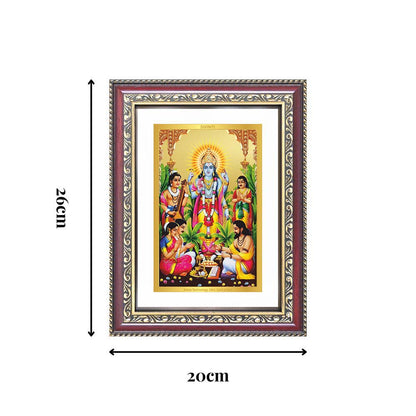 Diviniti 24K Gold Plated Satyanarayan (Classic) Divine Wall Frame for Home Mandir & Office Decor | Luxury Spiritual Gift