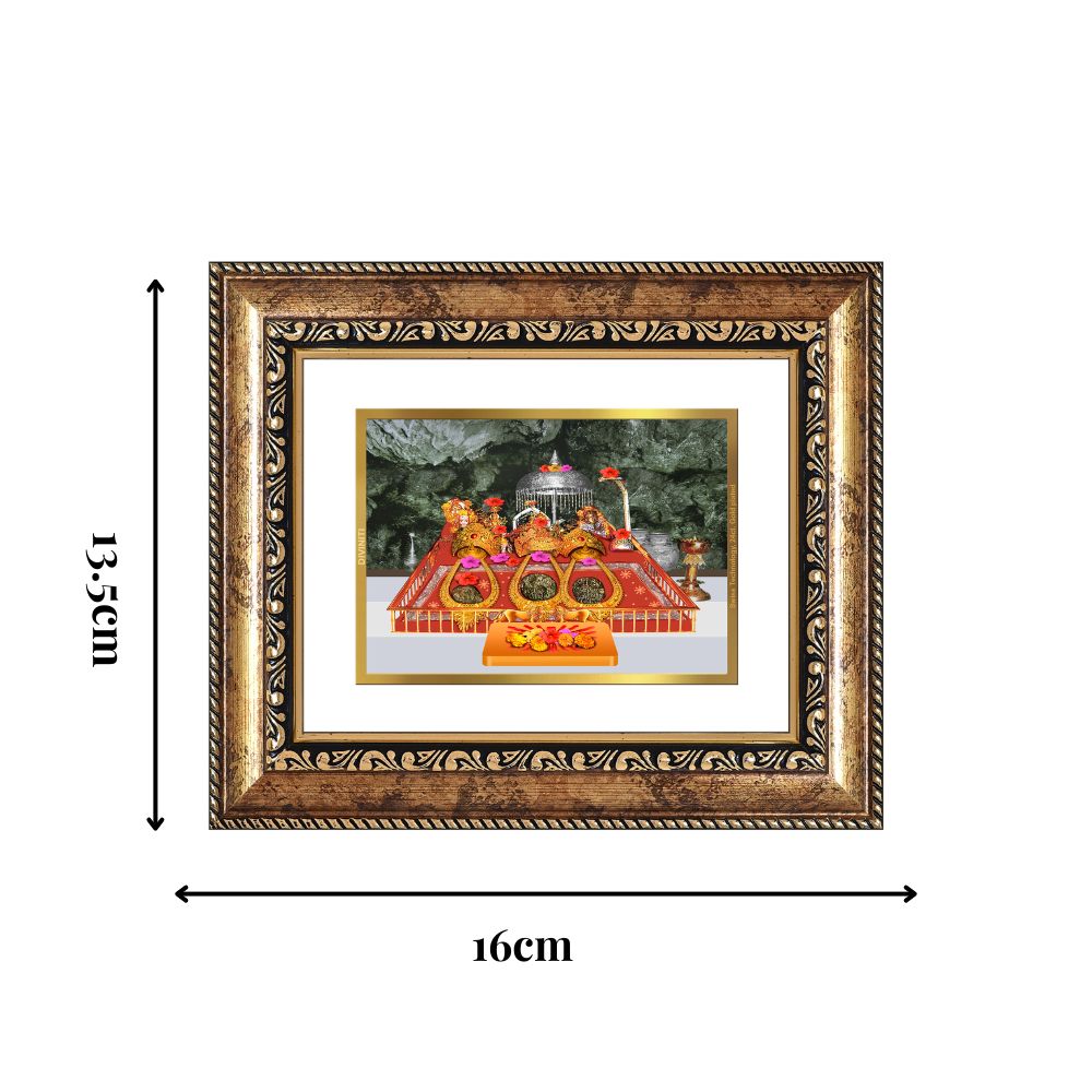 Diviniti 24K Gold Plated Mata Ka Darbar Divine Table Top Frame for Home Mandir & Office Decor | Luxury Spiritual Gift