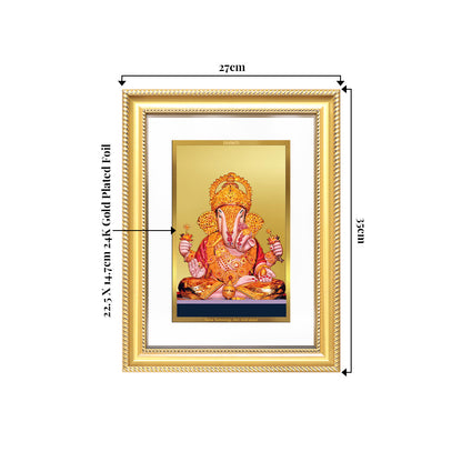 Dagdu Ganesh | Shri Dagdusheth Halwai Ganpati Wall & Tabletop Frame in 24K Gold Plated Foil