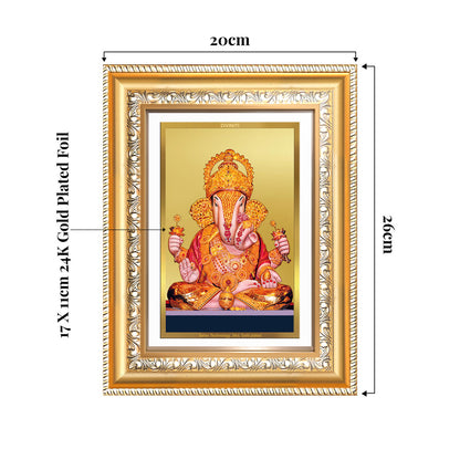 Dagdu Ganesh | Shri Dagdusheth Halwai Ganpati Wall and Tabletop Photo Frame in 24K Gold Plated Foil