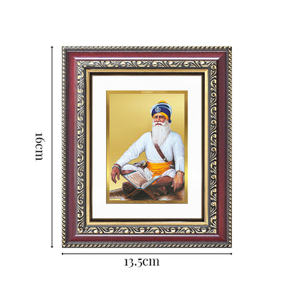 Diviniti 24K Gold Plated Baba Deep Singh Sacred Sikh Table Top Frame for Home Decor & Office Ambiance | Premium Spiritual Gift