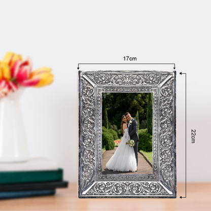 Pure Silver Vintage Photo Frame Rectangle Design (16x21 cm 232g)