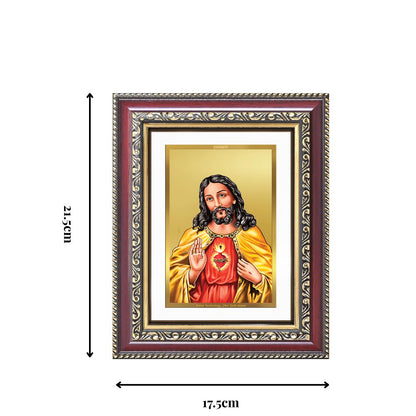 Diviniti 24K Gold Plated Jesus Christ (Classic) Divine Wall and Table Top Frame for Home Mandir & Office Decor | Luxury Spiritual Gift