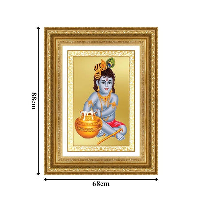Diviniti 24K Gold Plated Bal Gopal Divine Wall Frame for Home Mandir & Office Decor | Luxury Spiritual Gift