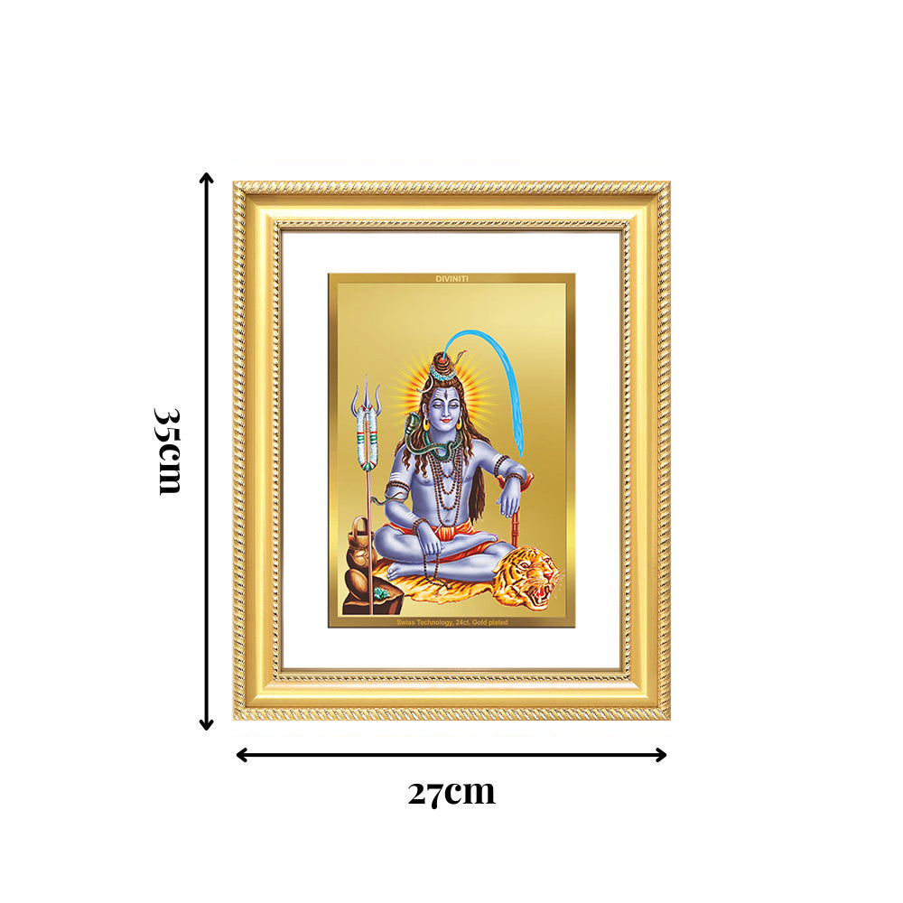 Diviniti 24K Gold Plated Shiva (Classic) Divine Wall Frame for Home Mandir & Office Decor | Luxury Spiritual Gift