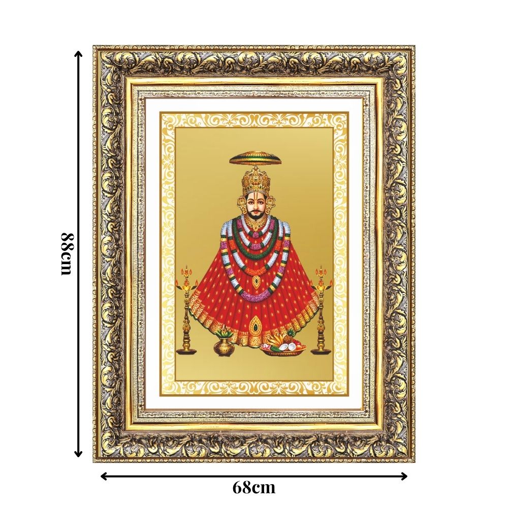 Diviniti 24K Gold Plated Khatu Shyam (Classic) Divine Wall Frame for Home Mandir & Office Decor | Luxury Spiritual Gift