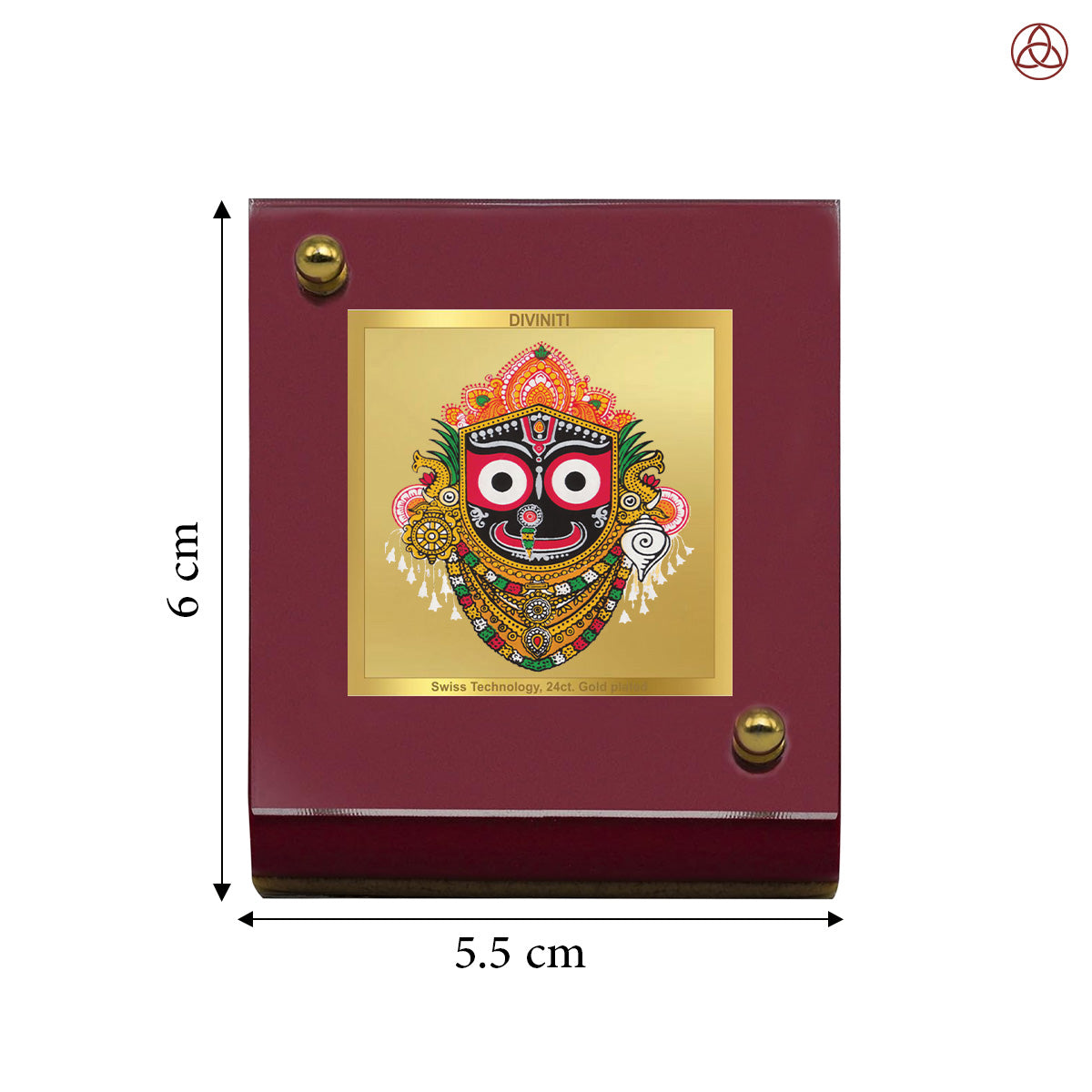 Jagannath | Divine Lord Jagannath Car Dashboard & Tabletop Photo Frame in 24K Gold Plated Foil