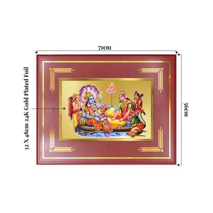 Lakshmi Vishnu Kshir Sagar | Divine Abode Wall Mount Photo Frame in 24K Gold Plated Foil