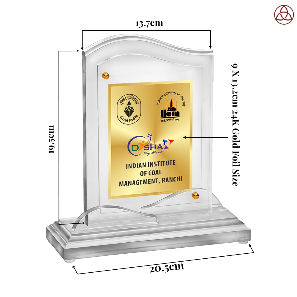 Acrylic Trophy Award | Congratulations Trophy For Celebrations, Ceremony, Events & Functions- Size 2