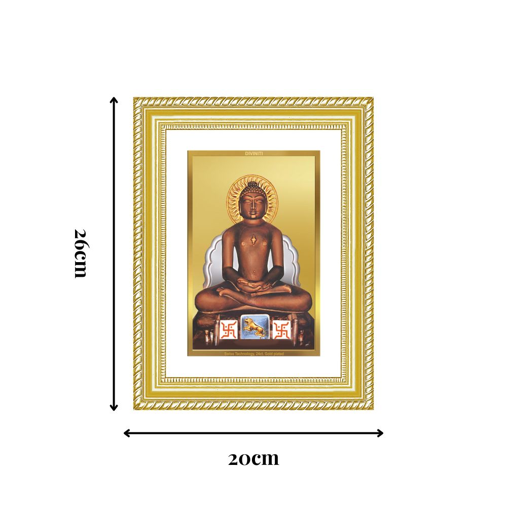Diviniti 24K Gold Plated Mahavir (Classic) Divine Wall Frame for Home Mandir & Office Decor | Luxury Spiritual Gift