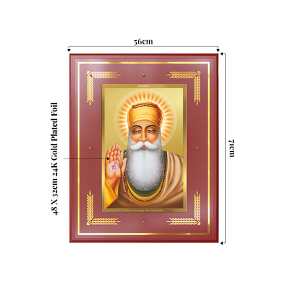 Guru Nanak Dev Ji | Divine Wall Mount Photo Frame in 24K Gold Plated Foil