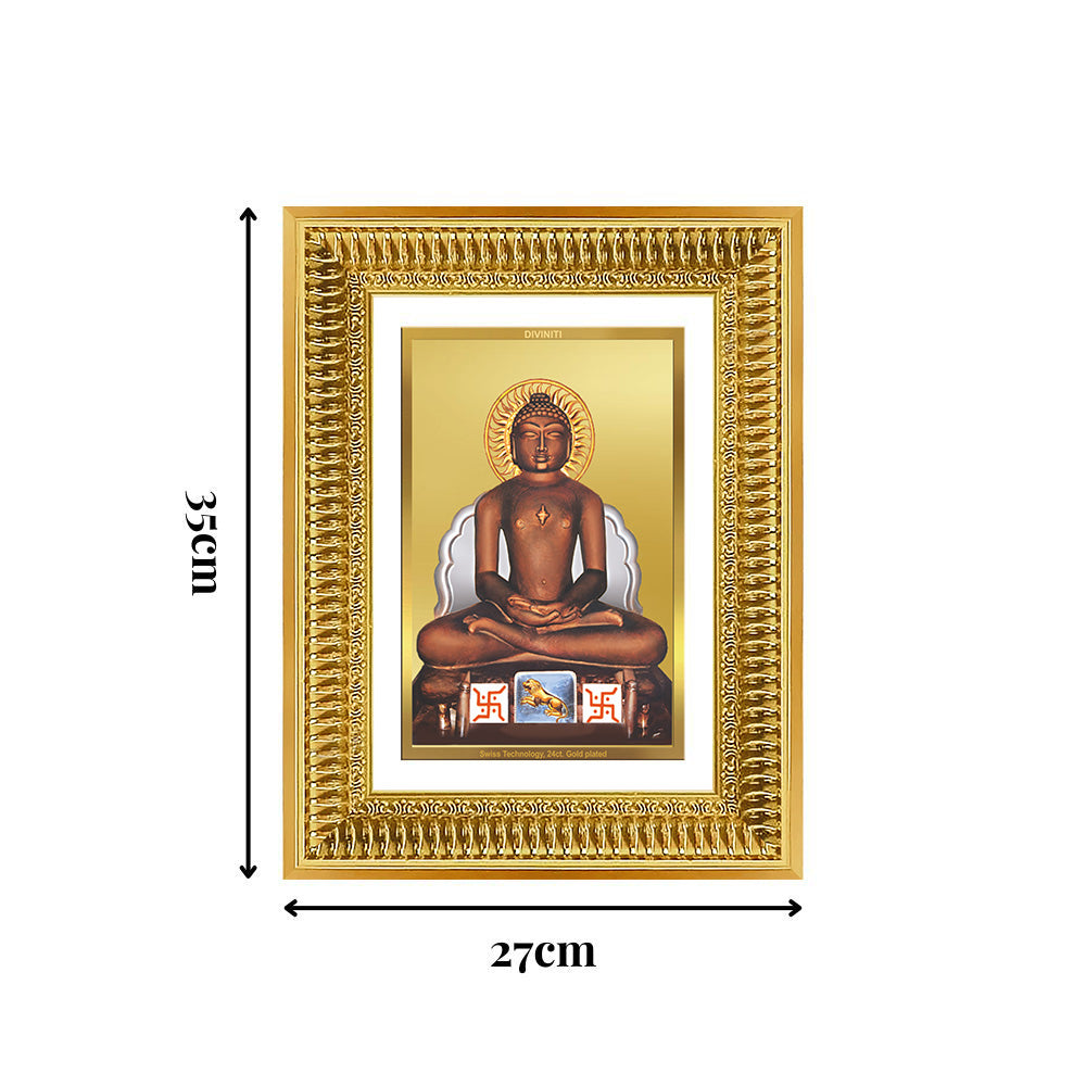 Diviniti 24K Gold Plated Mahavir (Classic) Divine Wall Frame for Home Mandir & Office Decor | Luxury Spiritual Gift