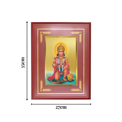 Diviniti 24K Gold Plated Ashirwad Hanuman Blessing Tabletop Photo Frame | Strength, Protection & Divine Grace