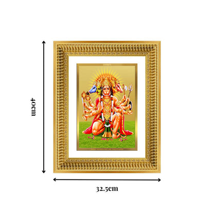Diviniti 24K Gold Plated Panchmukhi Hanuman (Classic) Divine Wall Frame for Home Mandir & Office Decor | Luxury Spiritual Gift