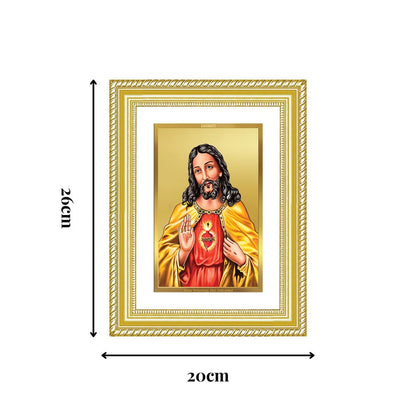 Diviniti 24K Gold Plated Jesus Christ (Classic) Divine Wall Frame for Home Mandir & Office Decor | Luxury Spiritual Gift