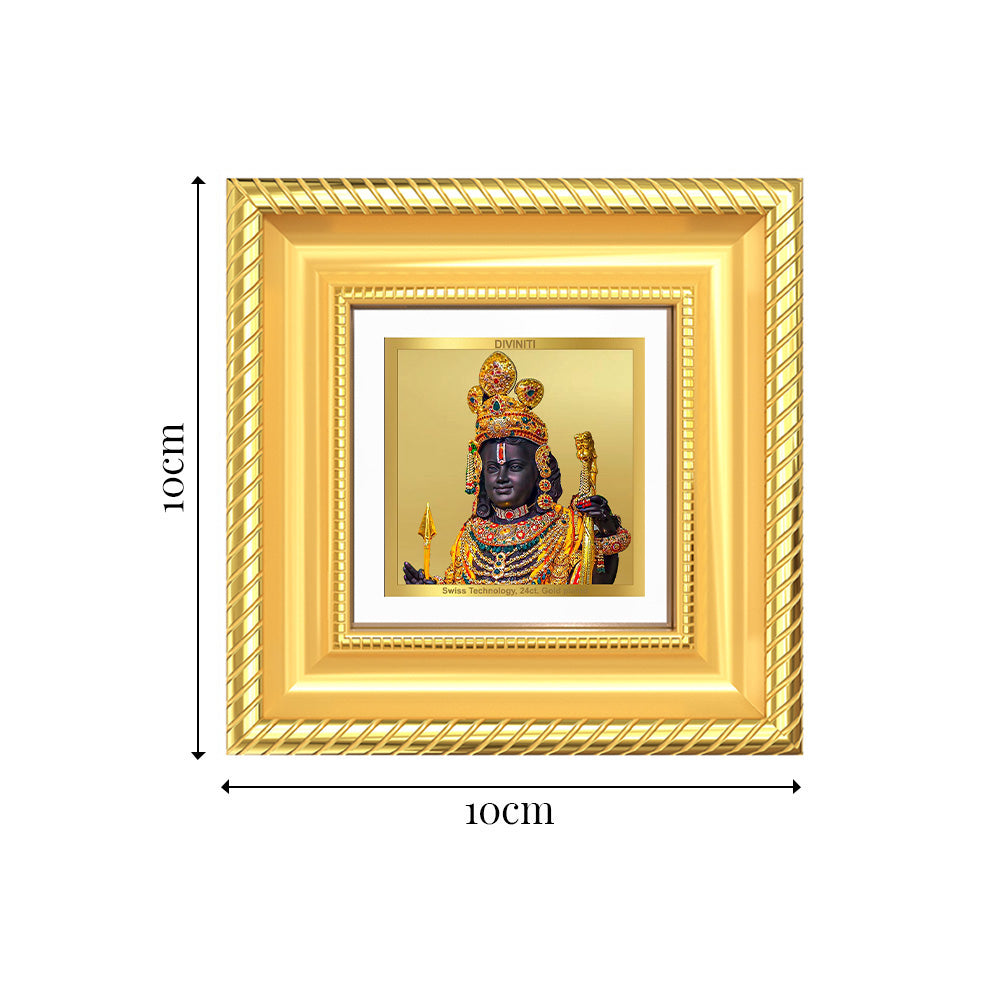 Diviniti Ram Lalla with Arch Tabletop Photo Frame in 24K Gold Plated Foil | Innocence, Devotion & Divine Blessings | DG015S1A (10x10 CM)