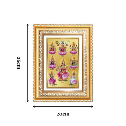 Diviniti 24K Gold Plated Ashtalakshmi Divine Wall Frame for Home Mandir & Office Decor | Luxury Spiritual Gift