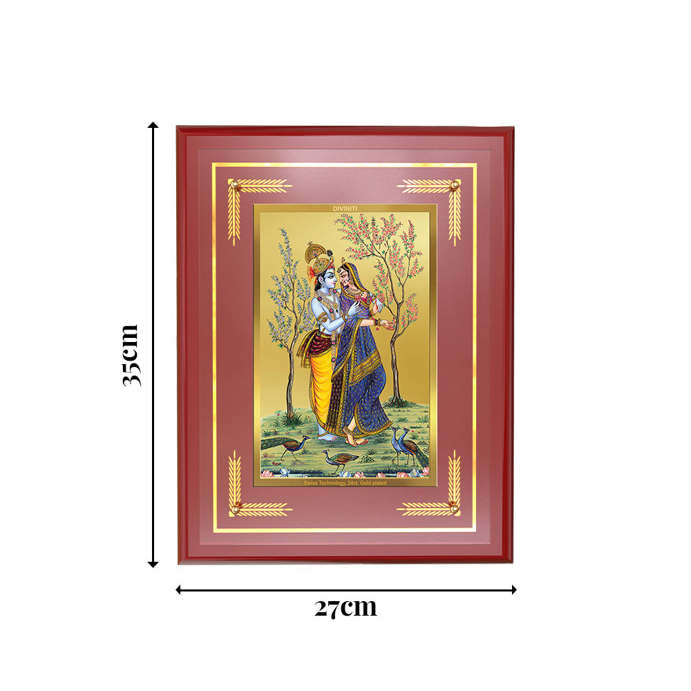 Diviniti Radha Krishna Wall Photo Frame in 24K Gold Plated Foil – Eternal Love, Divine Harmony & Spiritual Bliss