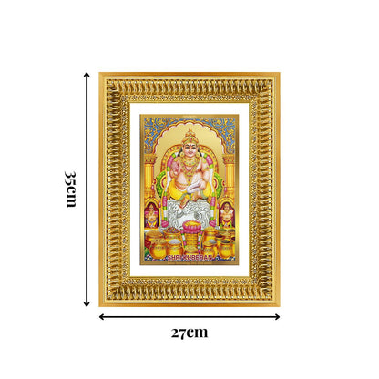 Diviniti 24K Gold Plated Kuber (Classic) Divine Wall Frame for Home Mandir & Office Decor | Luxury Spiritual Gift