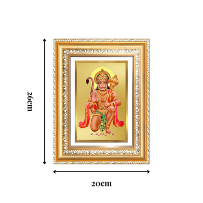 Diviniti 24K Gold Plated Hanuman With Blessings (Classic) Divine Wall Frame for Home Mandir & Office Decor | Luxury Spiritual Gift