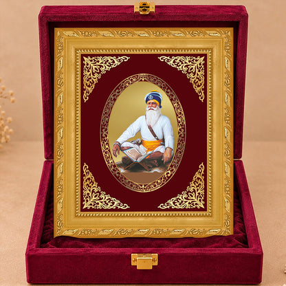 24K Gold-Plated Baba Deep Singh BG Frame | Premium Gift Box | 16 X 13.5 CM