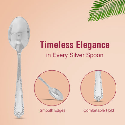 DIVINITI 925 Pure Silver Spoon for Pooja and Gifting Mandir Puja Purpose (38g)