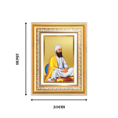 Diviniti 24K Gold Plated Guru Tegh Bahadur Sahib Ji (Classic) Sacred Sikh Wall Frame for Home Decor & Office Ambiance | Premium Spiritual Gift