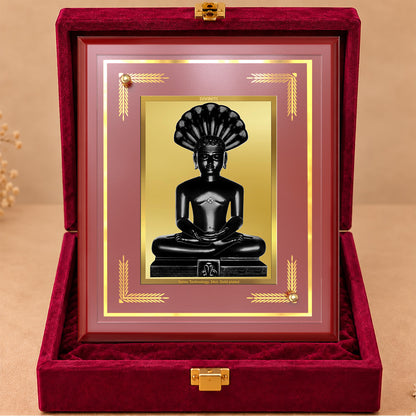 24K Gold-Plated Parshwanath Ji MDF Frame | Premium Gift Box | 26x20 CM
